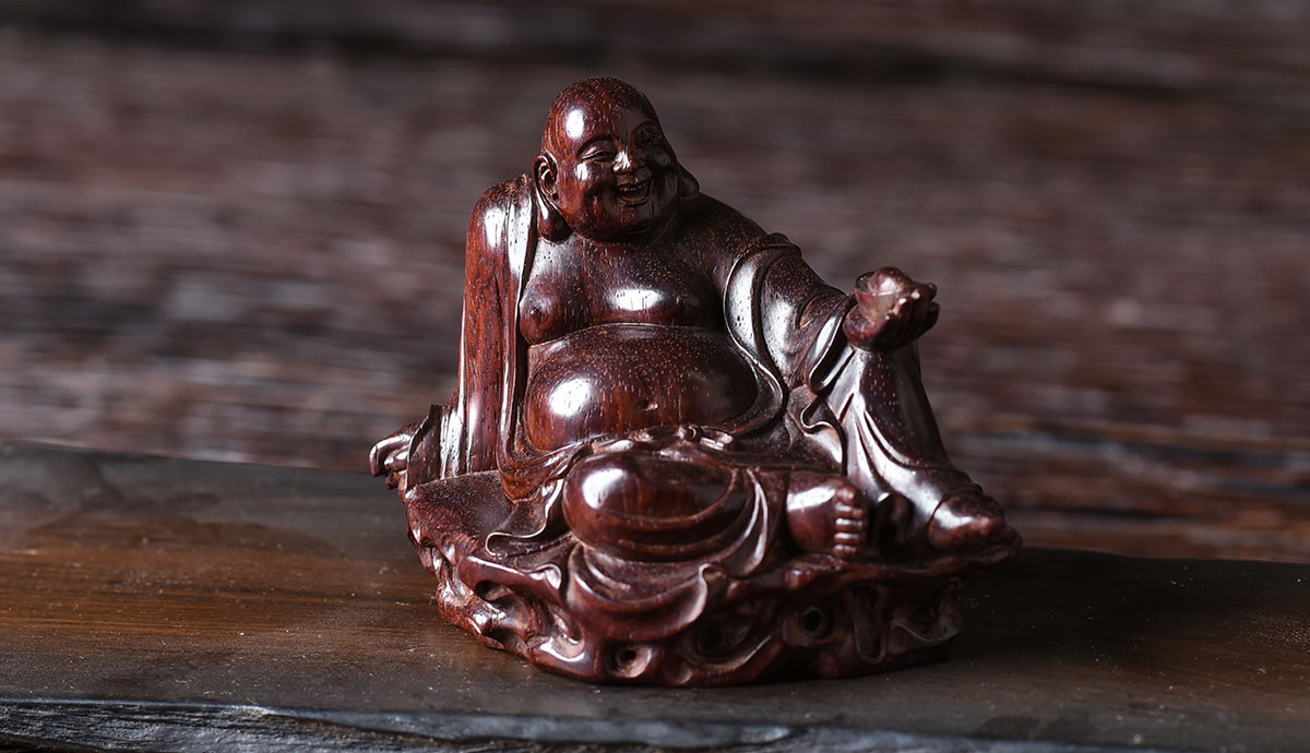 彌勒 小葉紫檀精雕 (林建軍)(歡迎詢價)