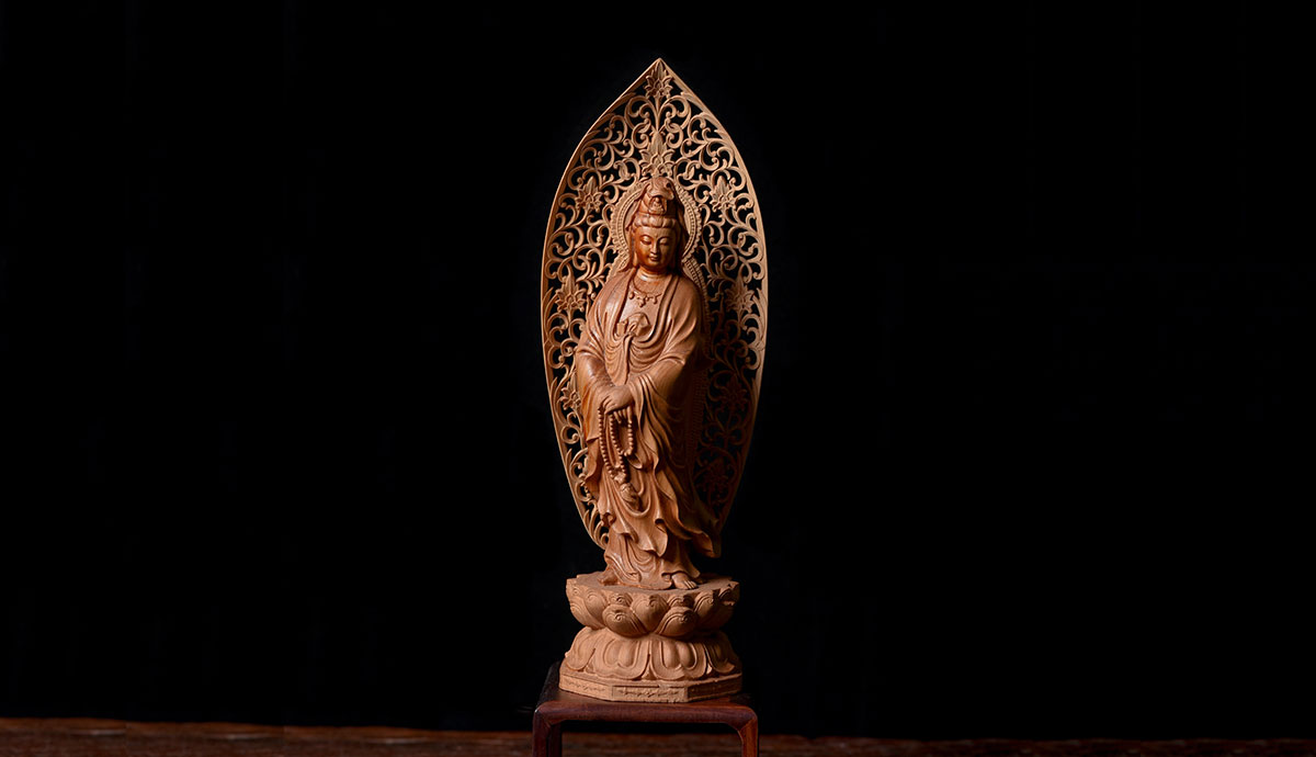 觀音 黃楊木 (大唐佛像)(歡迎詢價)